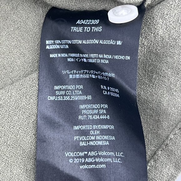 Volcom Green Short Sleeve Button-Up Shirt | Size L - Picture 4 of 6